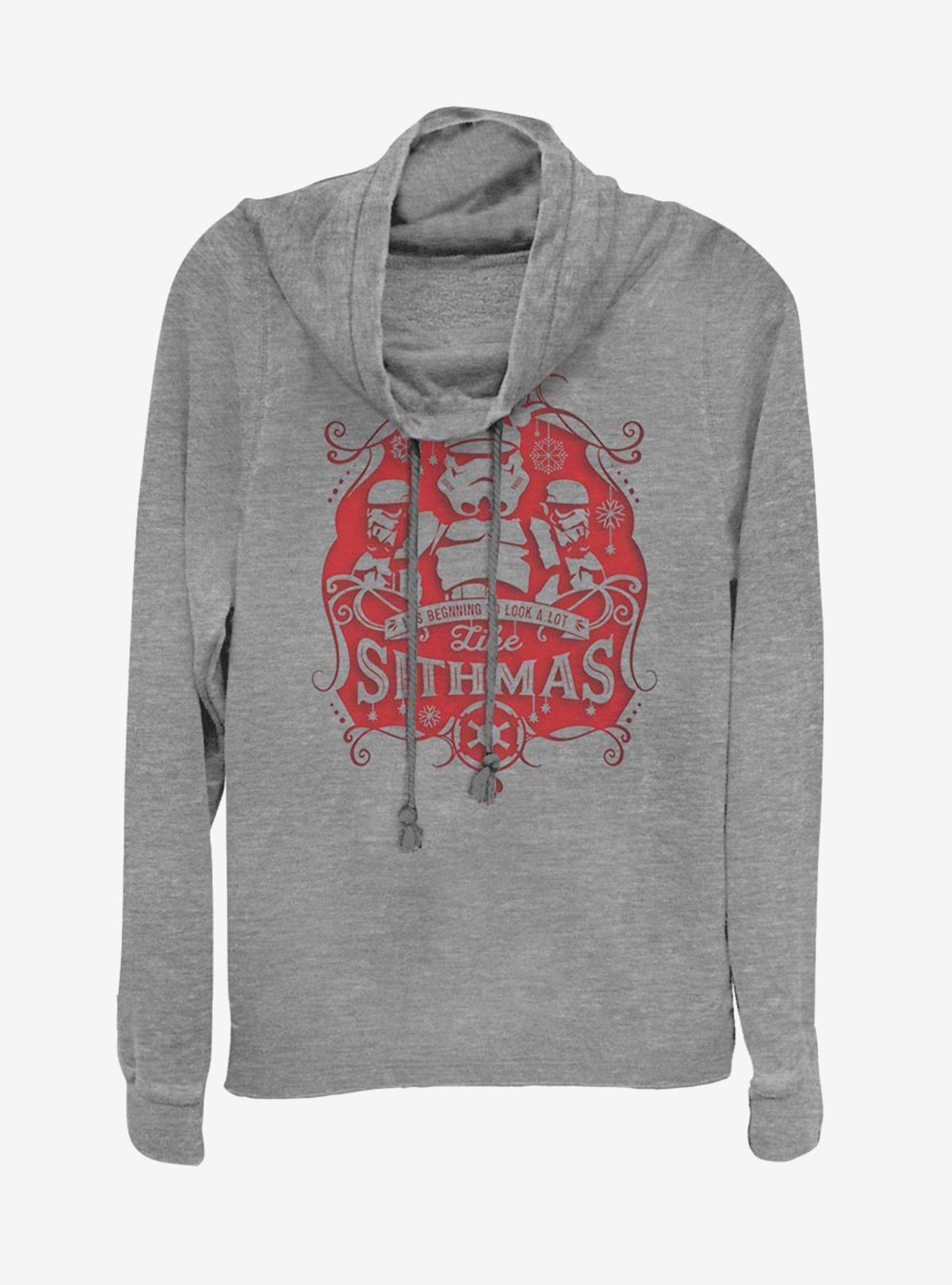 Star Wars Santa Storm Trooper Sithmas Cowl Neck Long-Sleeve Girls Top, , hi-res