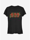 Star Wars Logo Christmas Plaid Tartan Girls T-Shirt, BLACK, hi-res