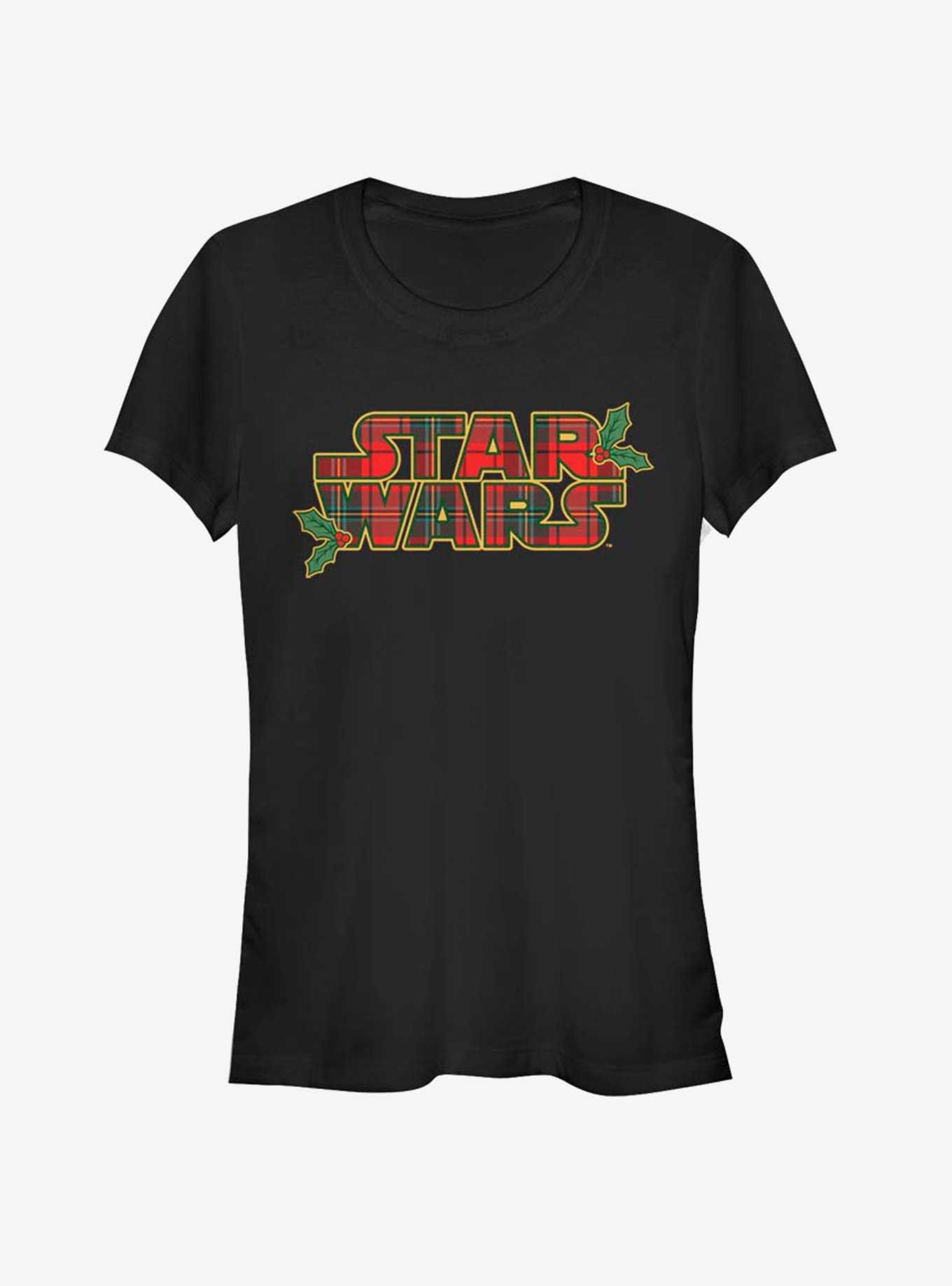 Star Wars Logo Christmas Plaid Tartan Girls T-Shirt, , hi-res