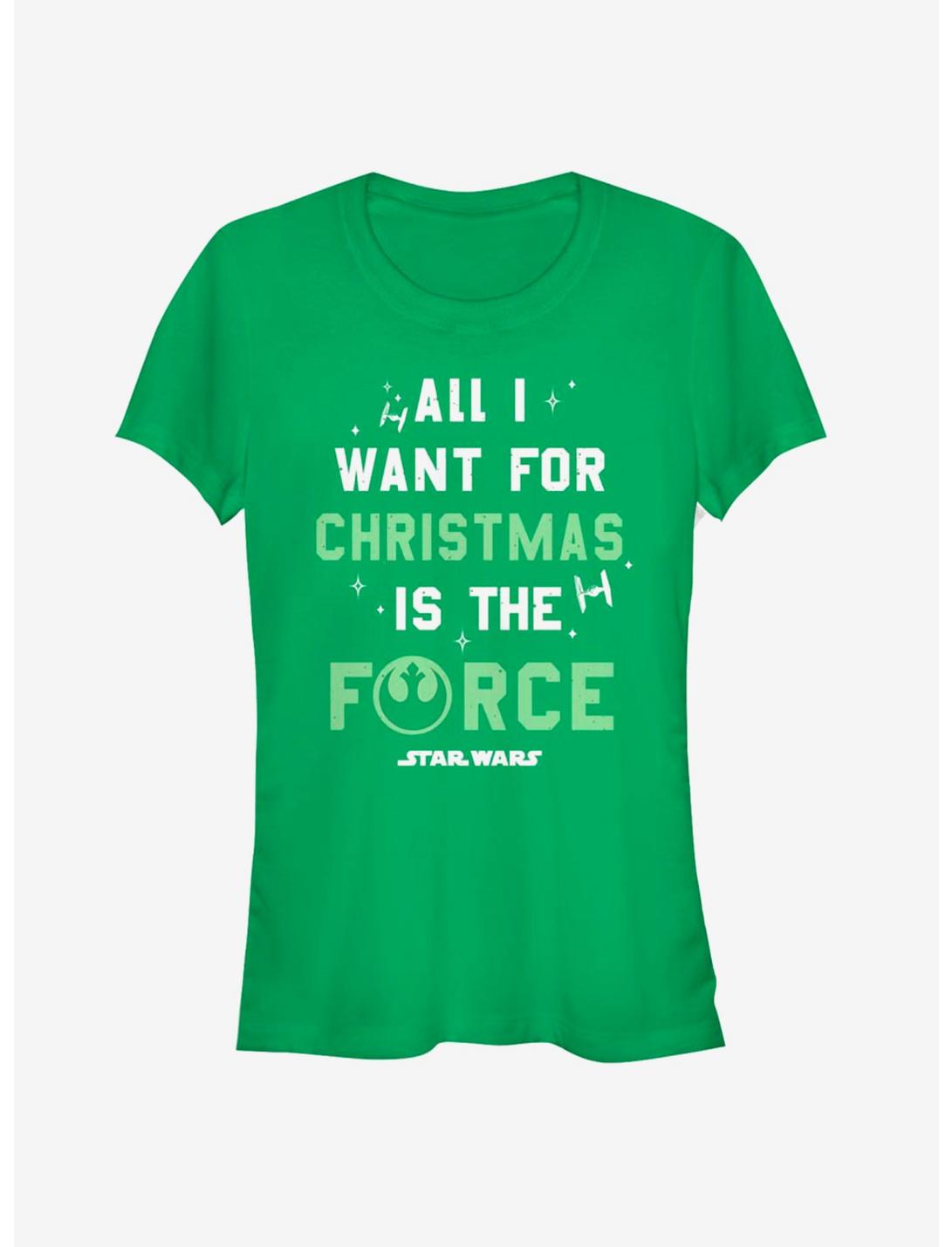 Star Wars Want the Force Christmas Girls T-Shirt, KELLY, hi-res