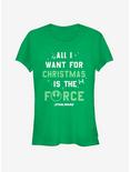 Star Wars Want the Force Christmas Girls T-Shirt, KELLY, hi-res