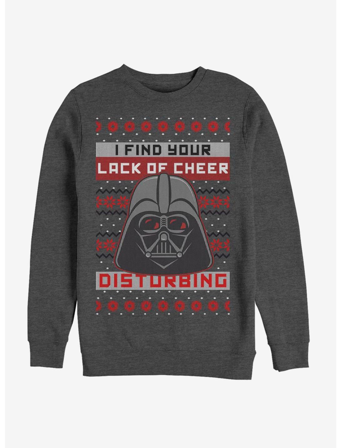Star Wars Vader Lack of Cheer Ugly Christmas Crew Sweatshirt, CHAR HTR, hi-res