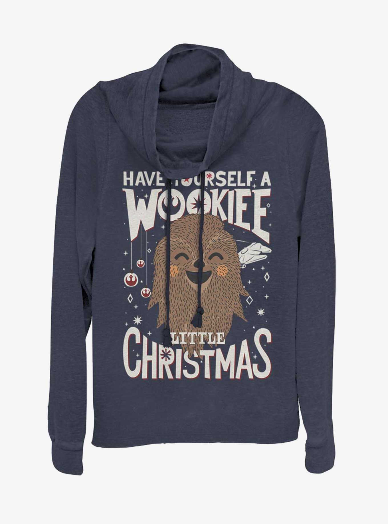 Star Wars Chewbacca Wookiee Little Christmas Cowl Neck Long-Sleeve Girls Top, , hi-res
