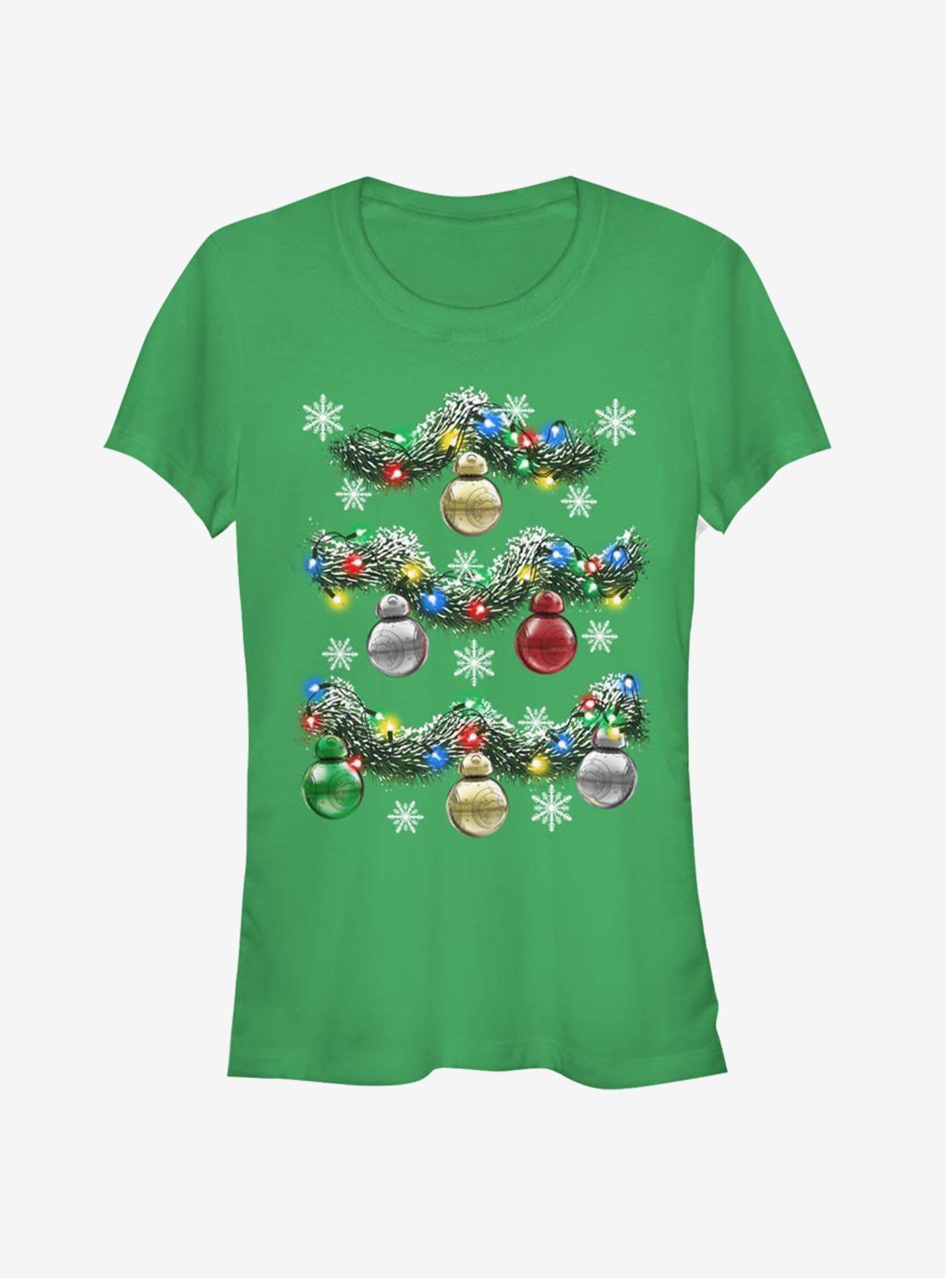 Star Wars BB-8 Ornaments Christmas Tree Girls T-Shirt, KELLY, hi-res