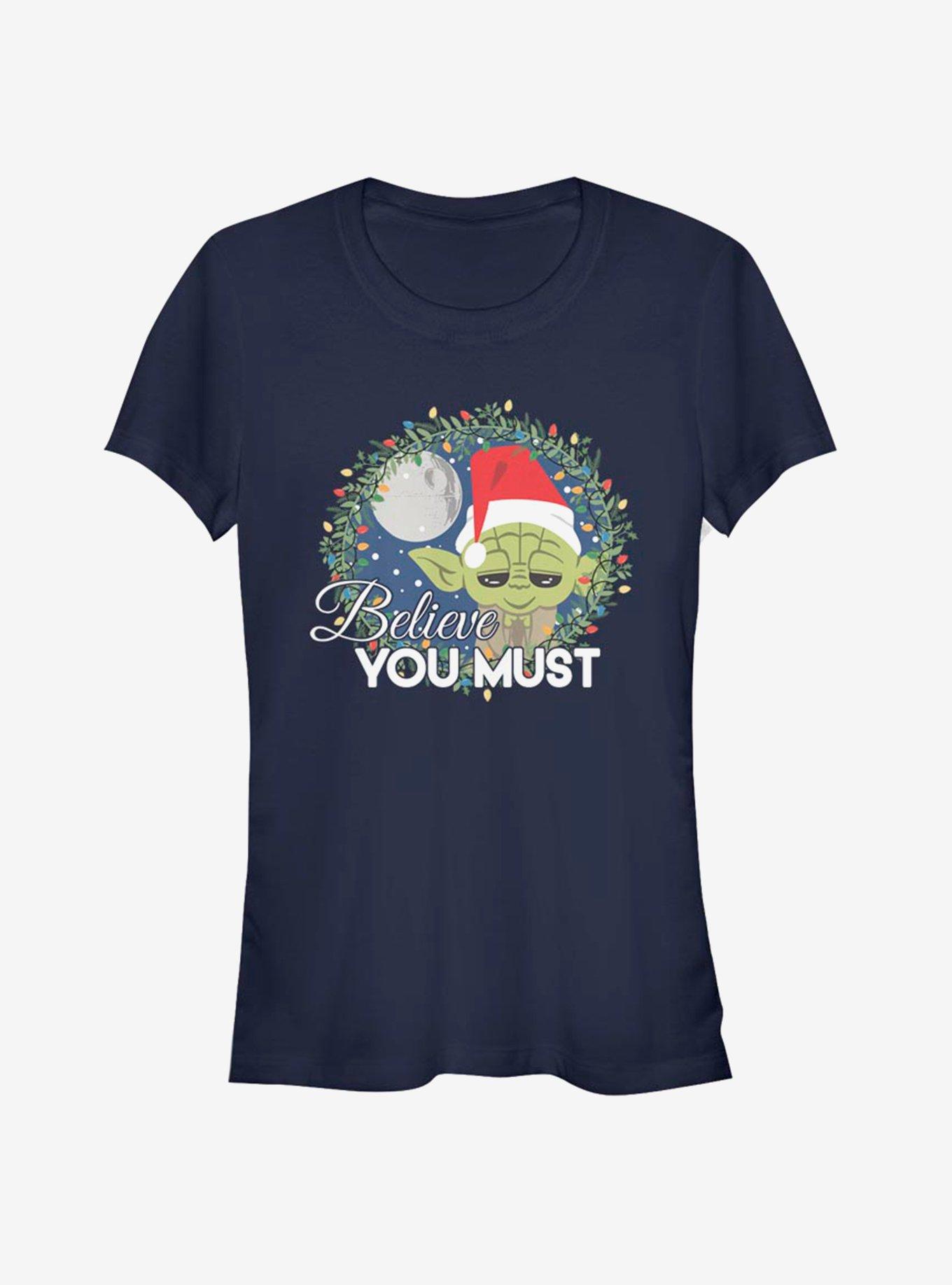 Star Wars Santa Yoda Believe You Must T-Shirt, , hi-res