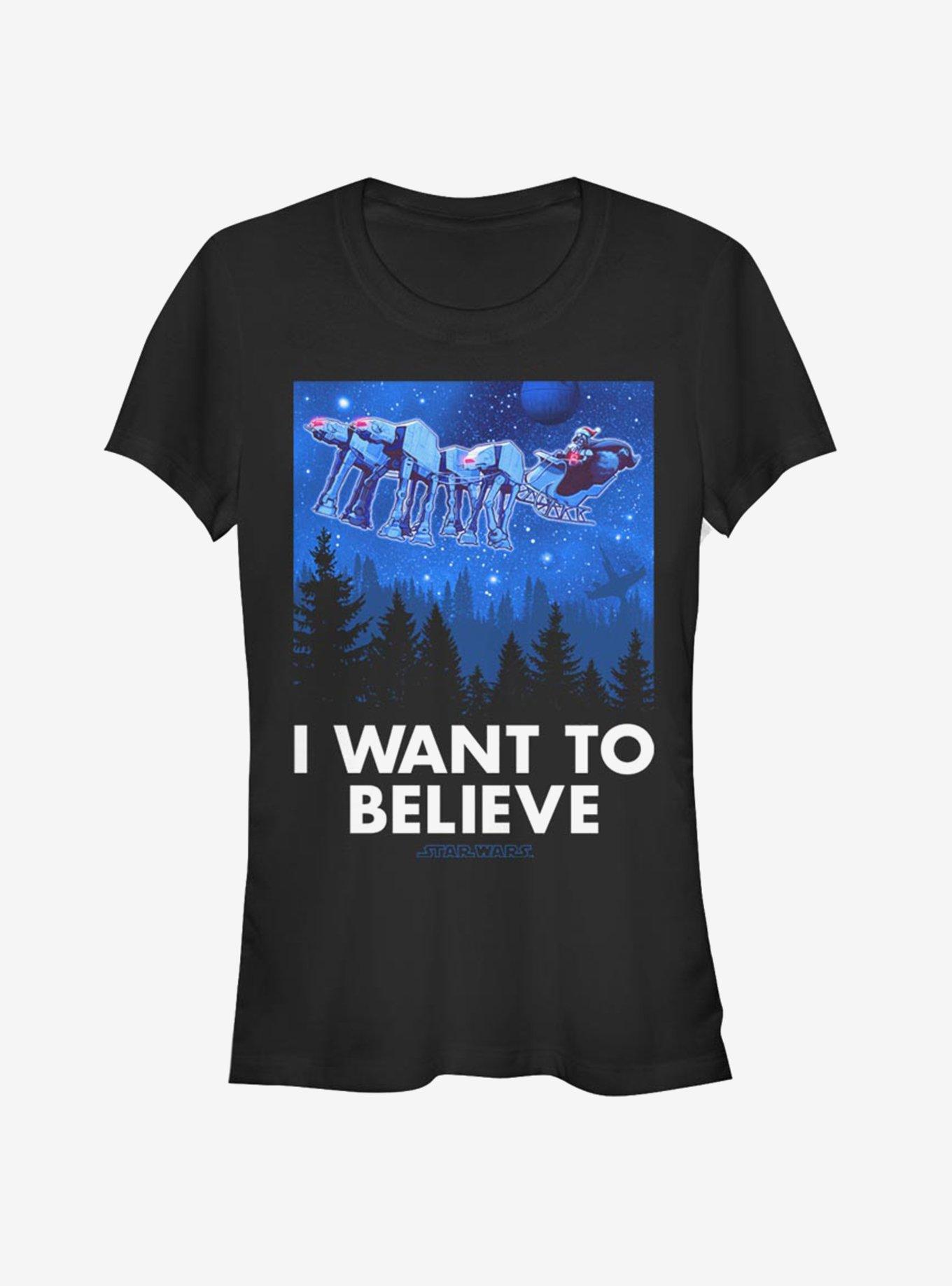 Star Wars Believe AT-AT Reindeer Vader Sleigh Girls T-Shirt