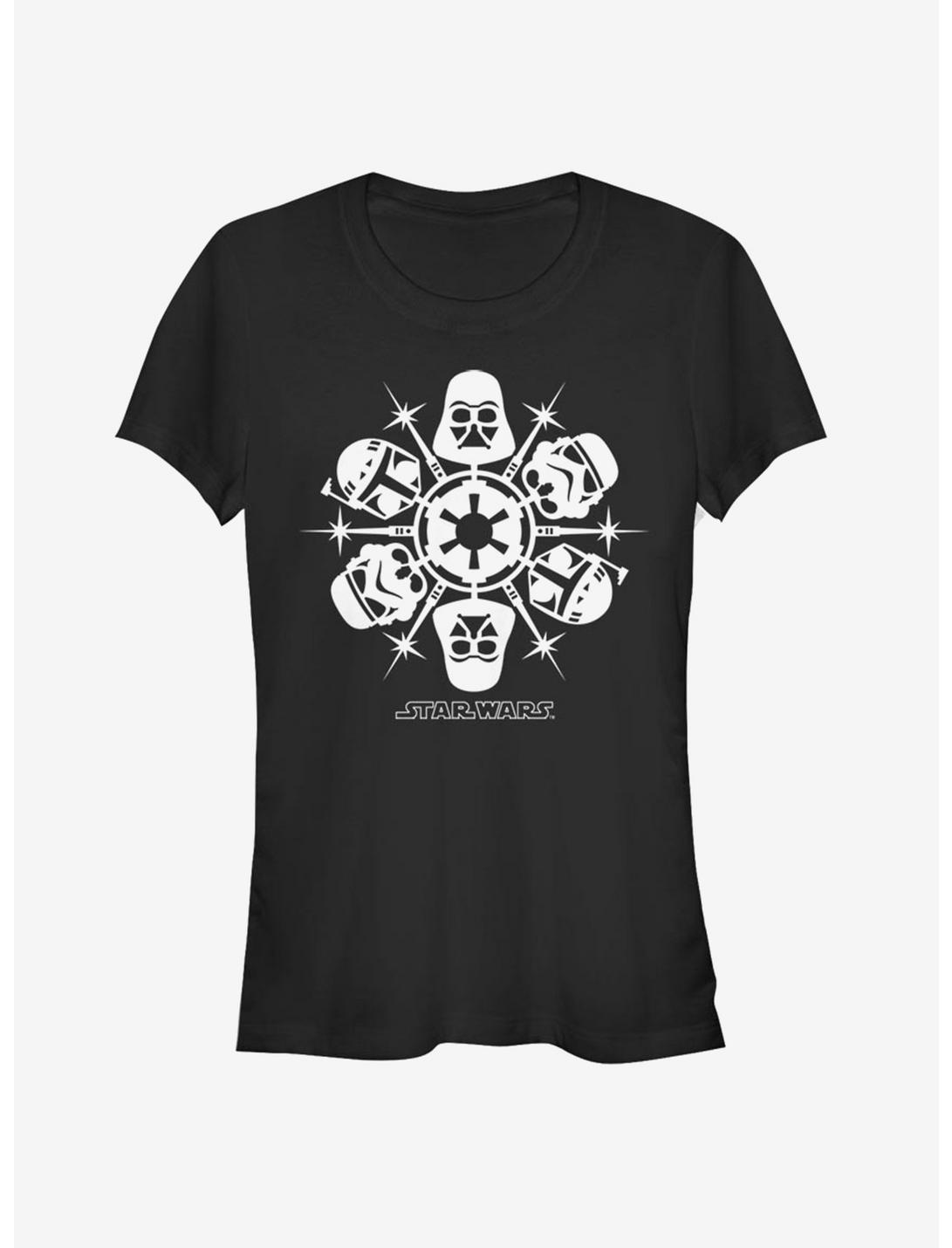 Star Wars Empire Dark Side Snowflake Girls T-Shirt, BLACK, hi-res
