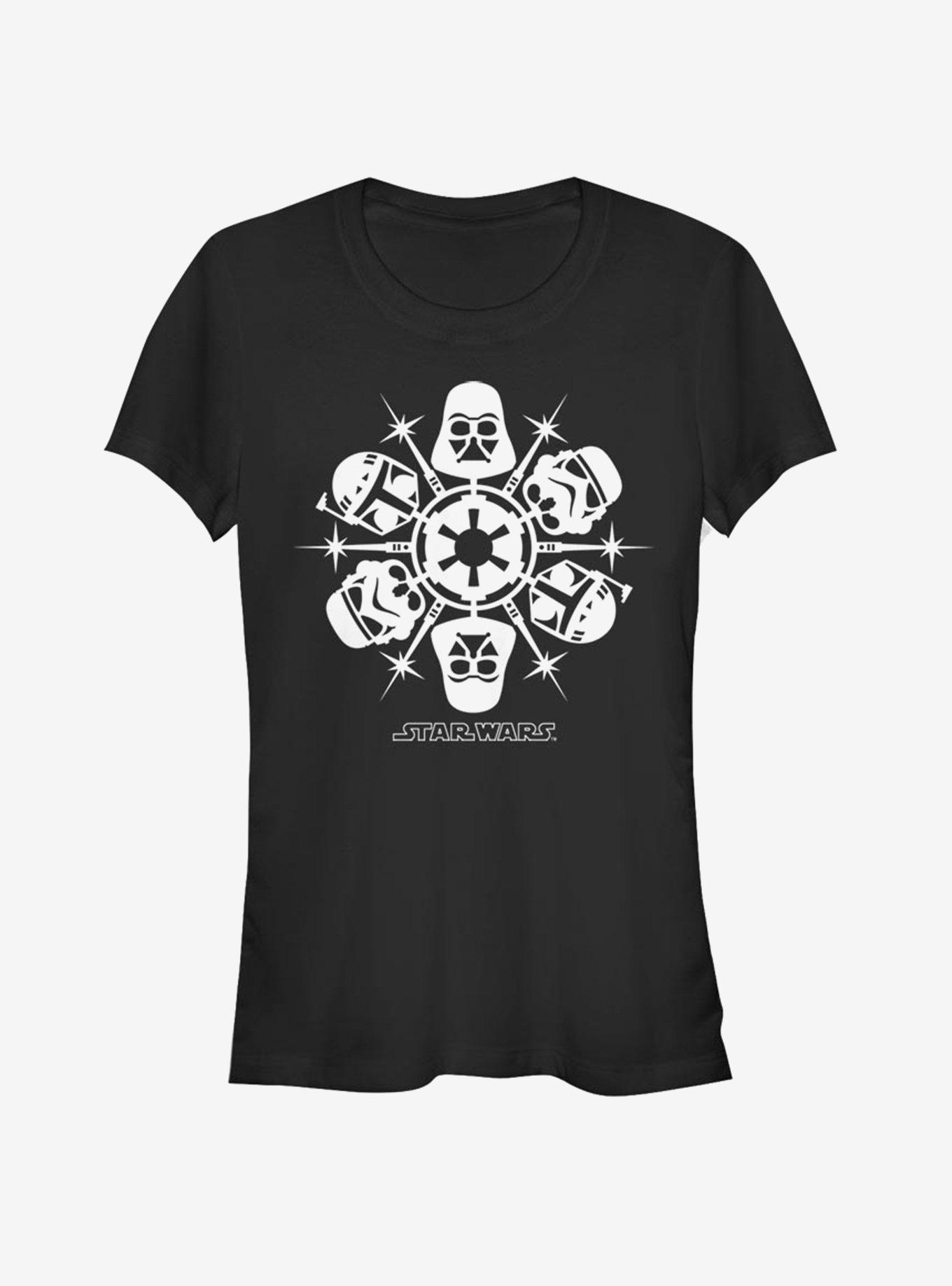 Star Wars Empire Dark Side Snowflake Girls T-Shirt, BLACK, hi-res