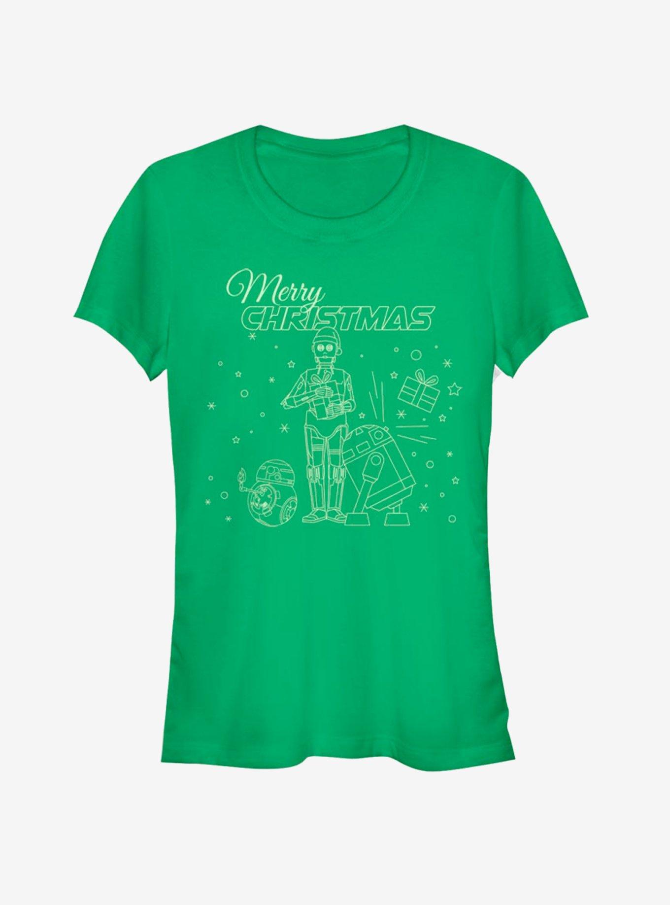 Star Wars R2-D2 C-3PO BB-8 Merry Christmas T-Shirt, KELLY, hi-res