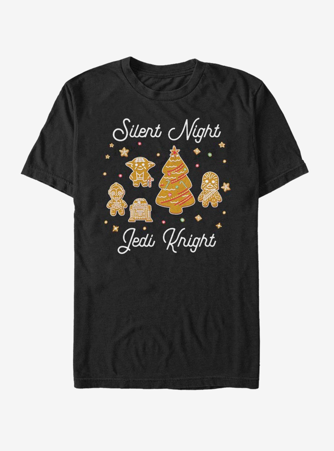 Star Wars Silent Night Jedi Knight Gingerbread T-Shirt, BLACK, hi-res