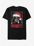 Star Wars Santa Vader Just Plain Naughty T-Shirt, BLACK, hi-res