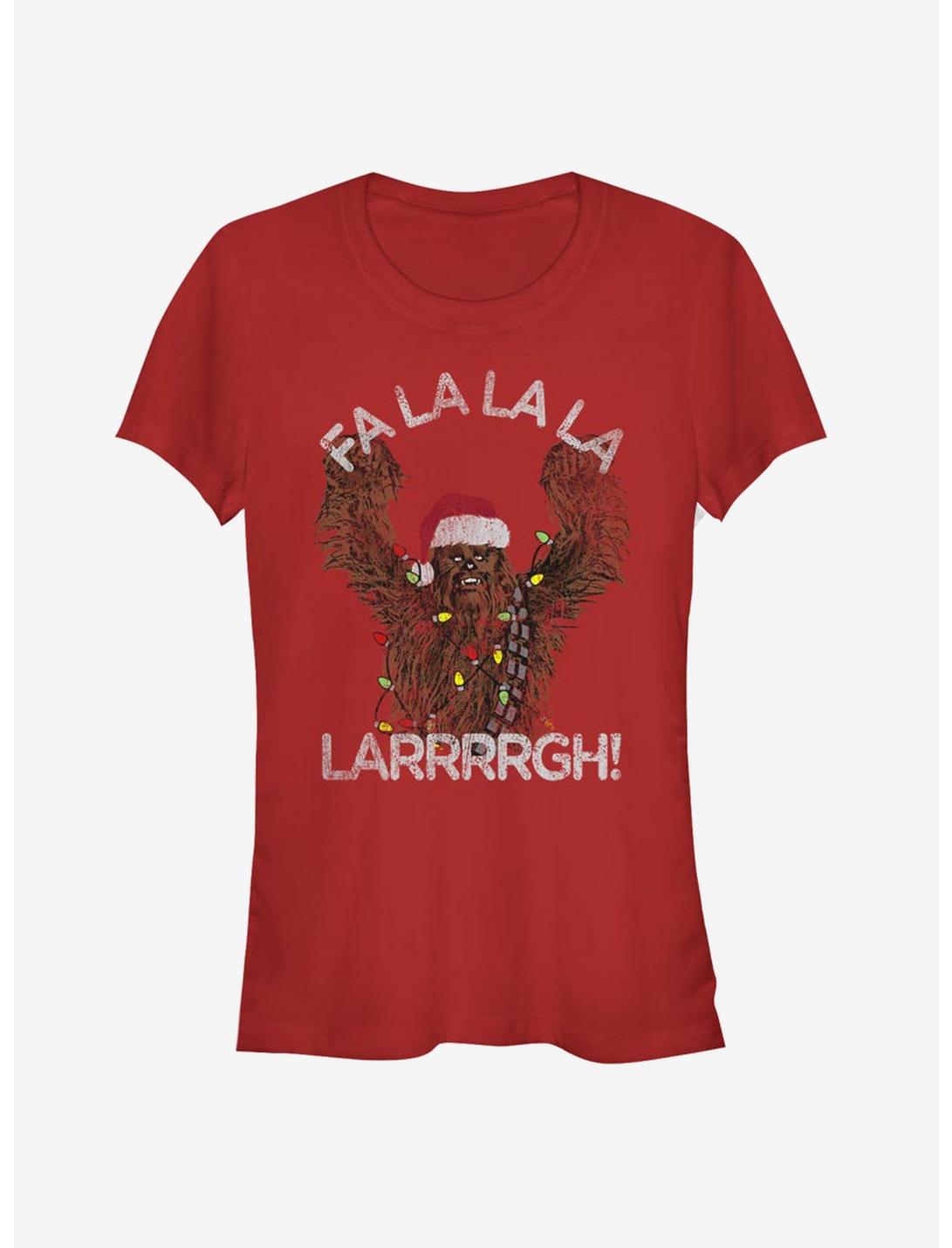 Star Wars Santa Chewie Chewbacca Fa La Larrrrgh Girls T-Shirt, RED, hi-res