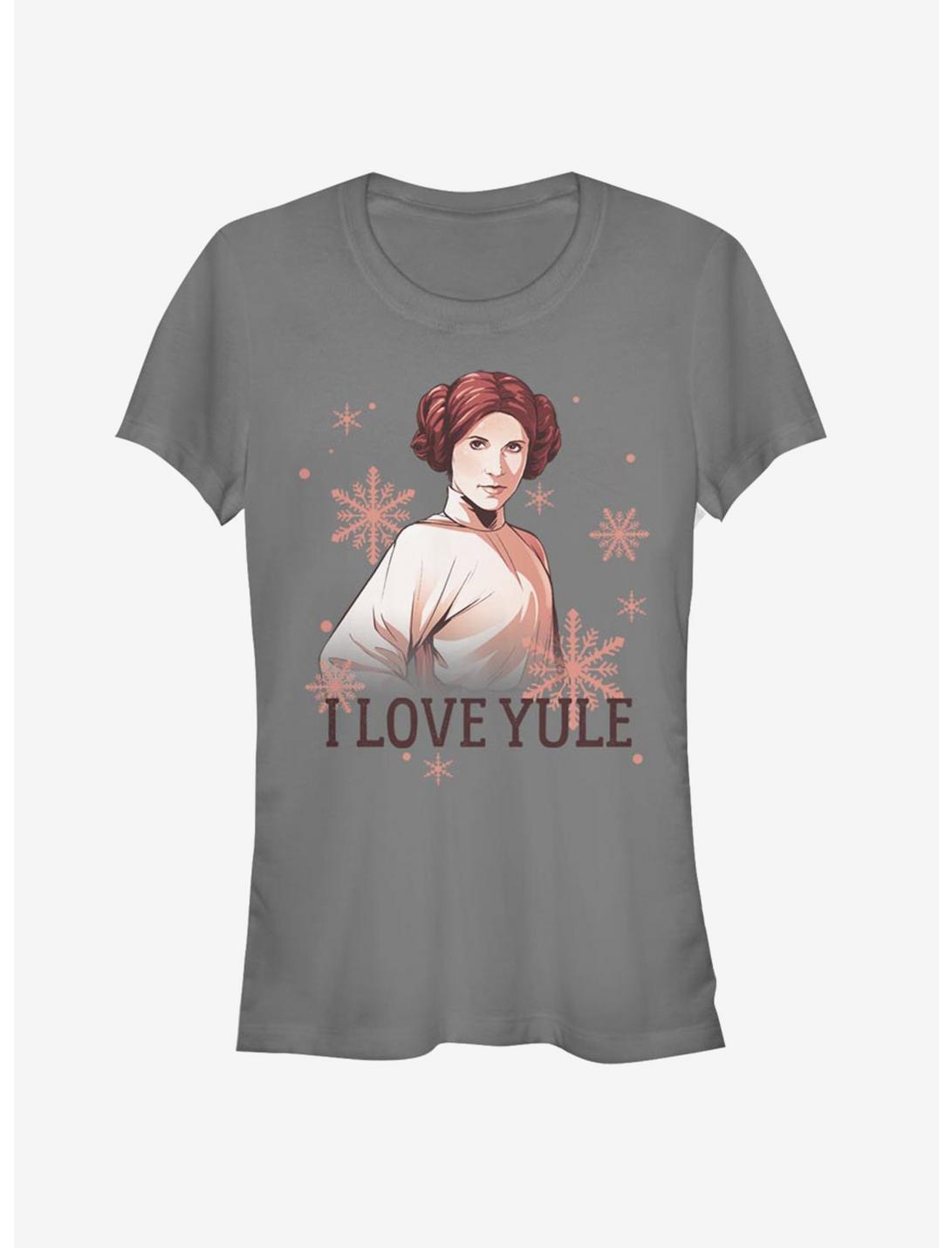 Star Wars Princess Leia I Love Yule Girls T-Shirt, CHARCOAL, hi-res