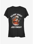 Star Wars Santa Yoda Silent Jedi Knight Girls T-Shirt, BLACK, hi-res
