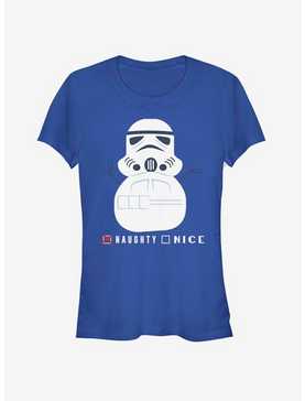 Star Wars Storm Trooper Snowman Naughty Nice Girls T-Shirt, , hi-res