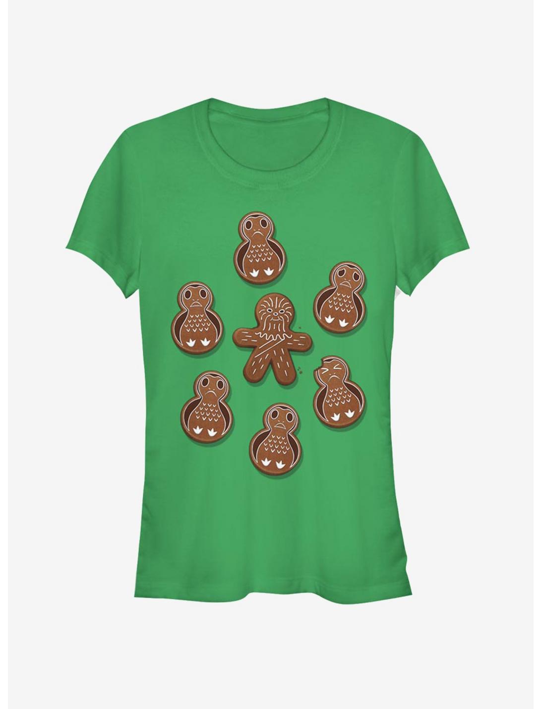 Star Wars Gingerman Porg Christmas Cookies Girls T-Shirt, KELLY, hi-res