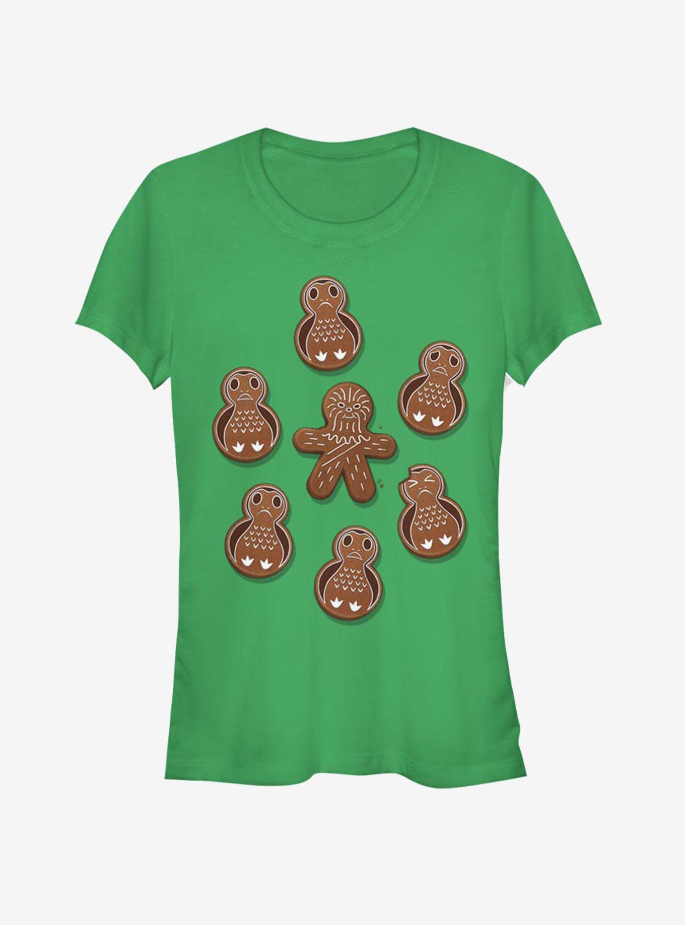 Star Wars Gingerman Porg Christmas Cookies Girls T-Shirt, KELLY, hi-res