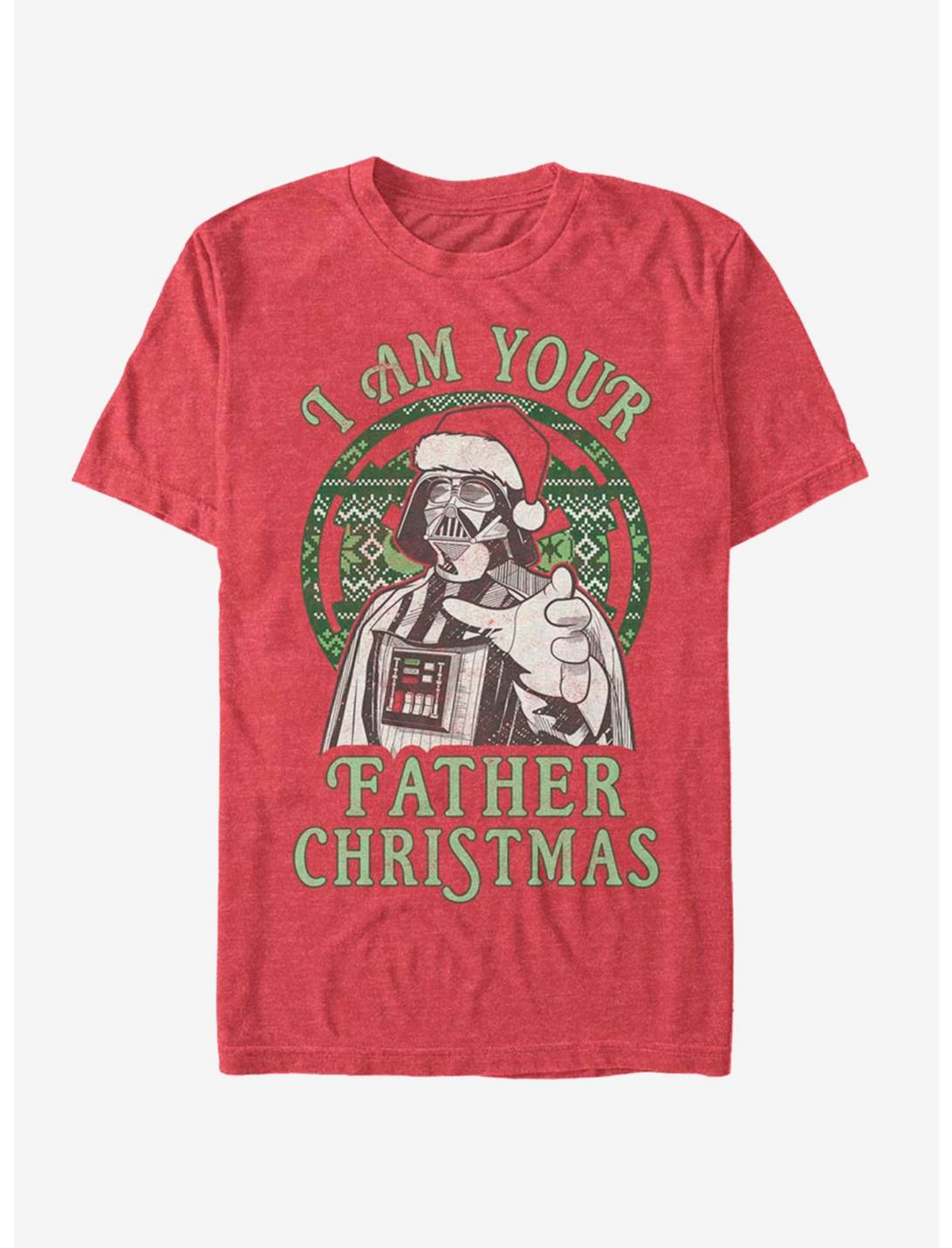 Star Wars Santa Vader I Am Your Father Christmas T-Shirt, RED HTR, hi-res