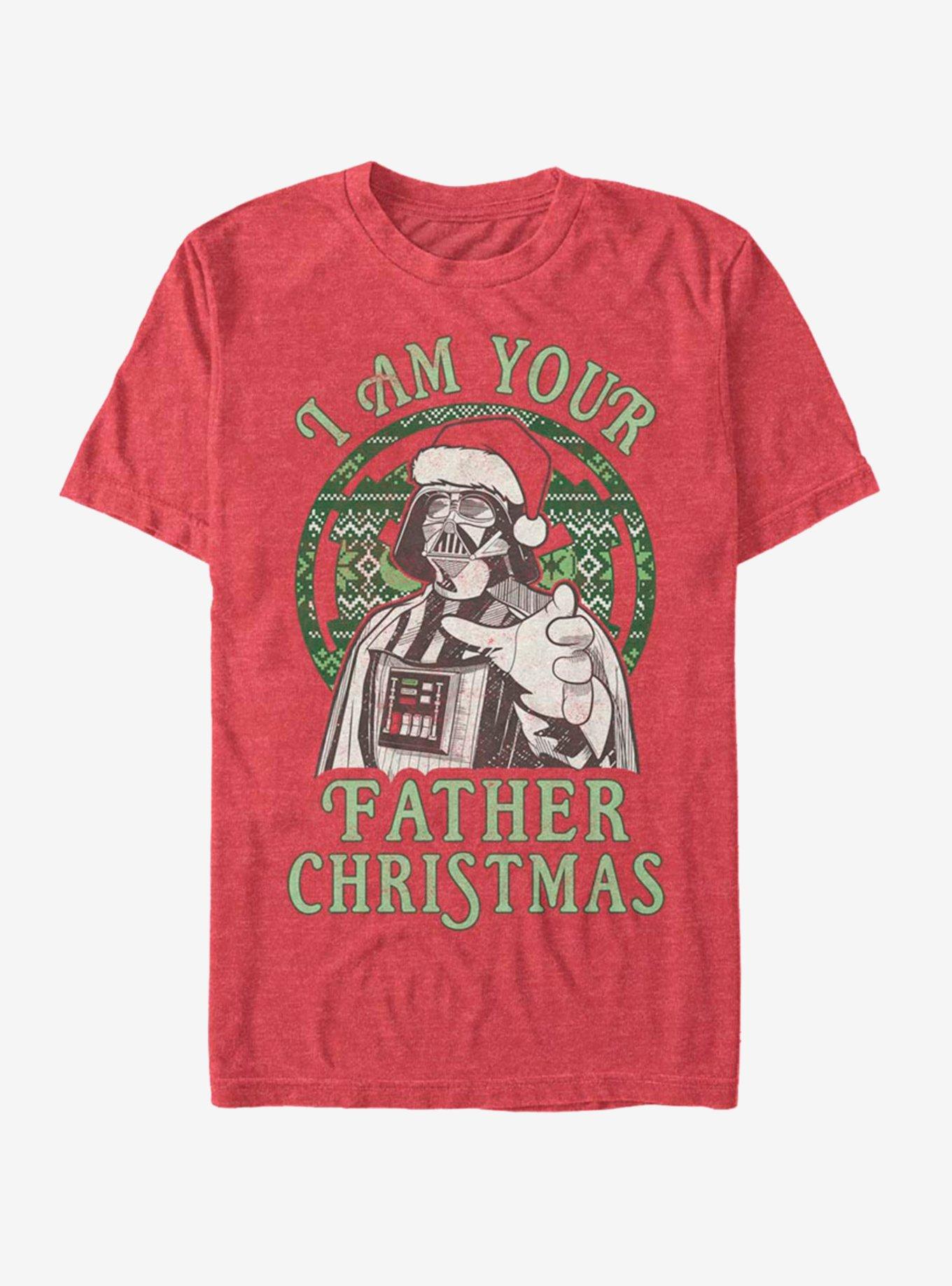 Star Wars Santa Vader I Am Your Father Christmas T-Shirt, RED HTR, hi-res