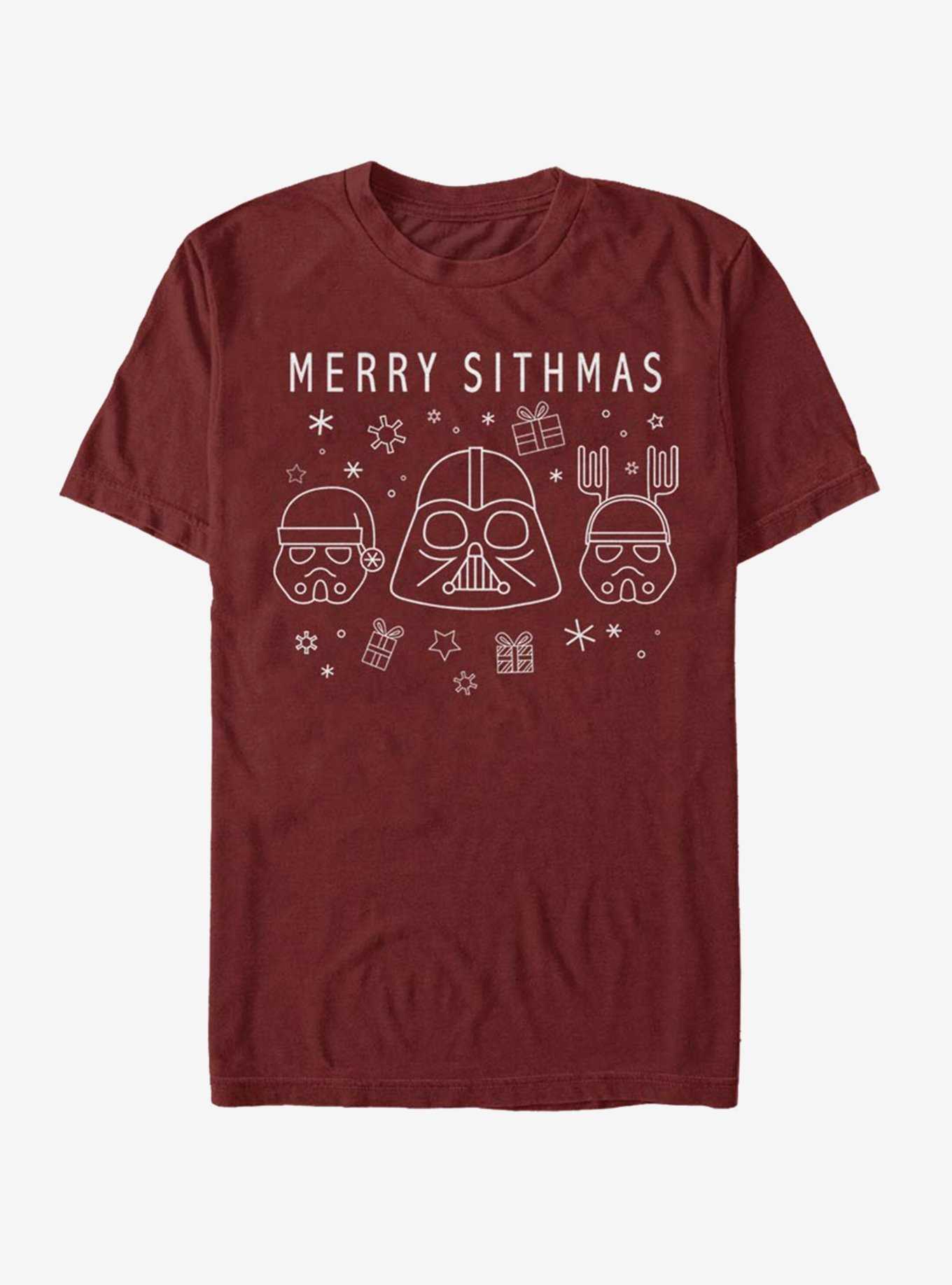 Star Wars Villain Lineart Merry Sithmas T-Shirt, , hi-res