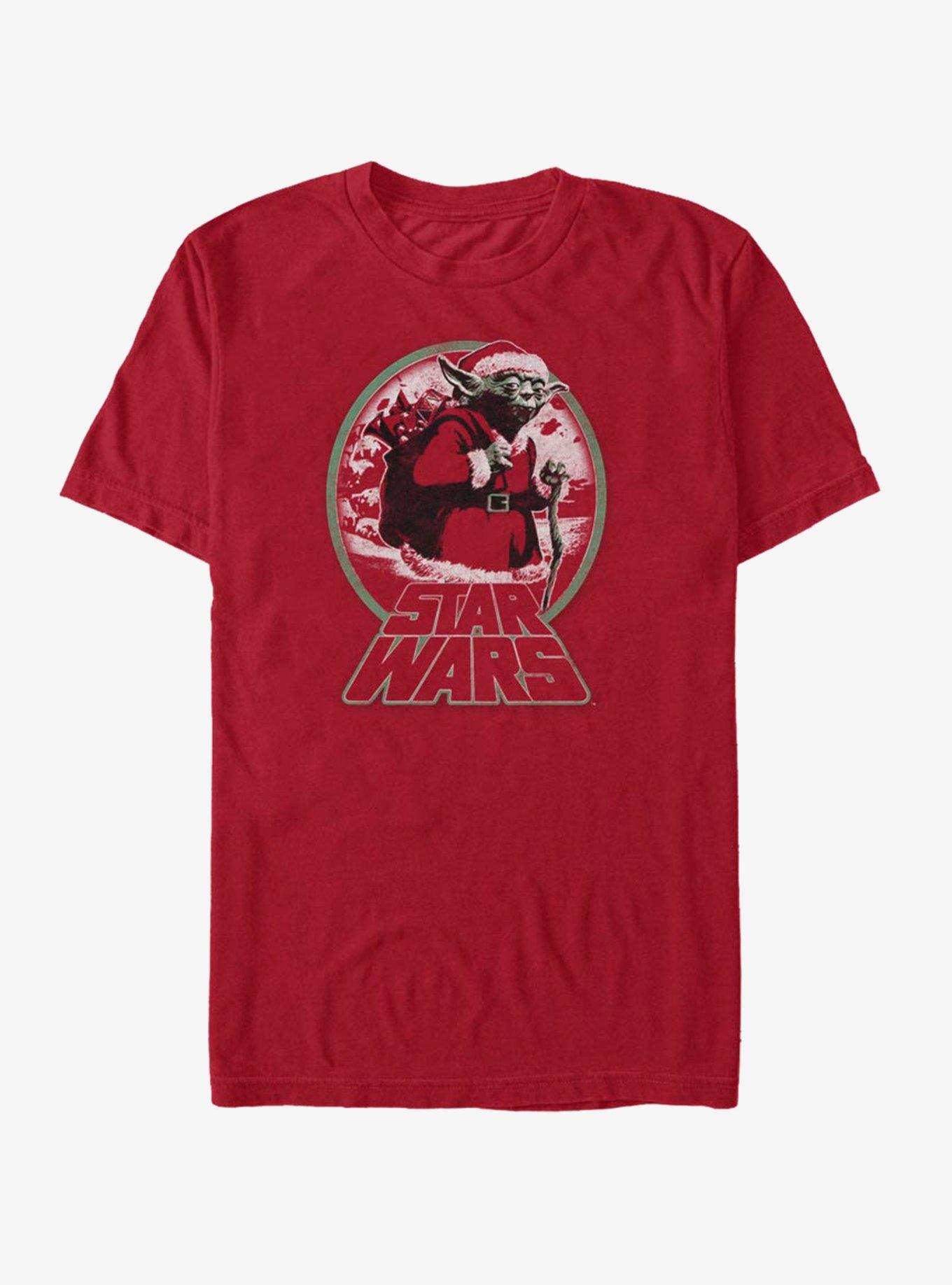 Star Wars Yoda Santa Snow Globe T-Shirt, CARDINAL, hi-res
