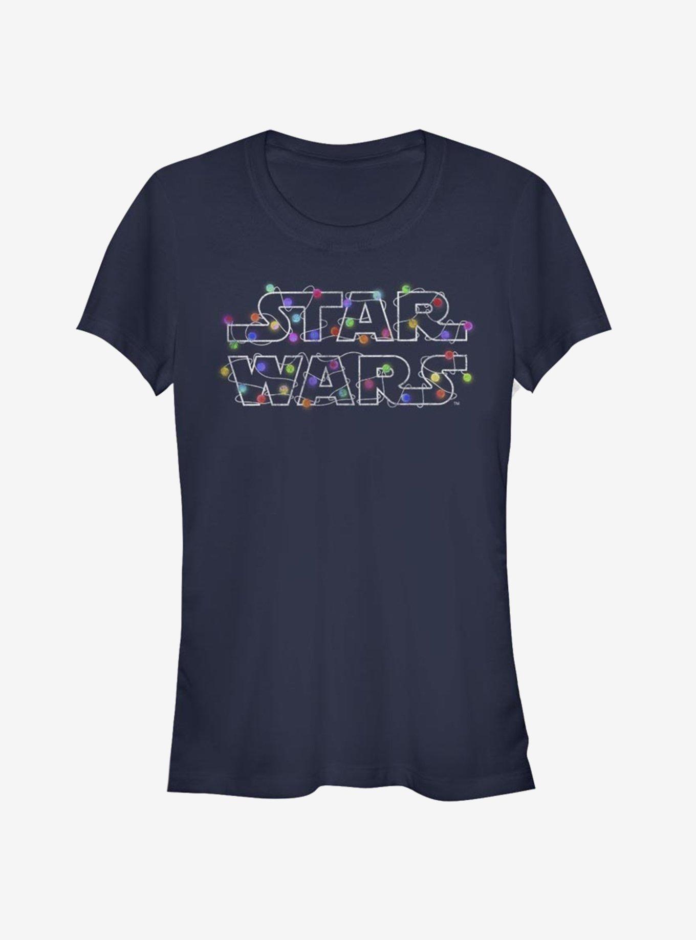 Star Wars Logo Christmas Lights Girls T-Shirt, , hi-res