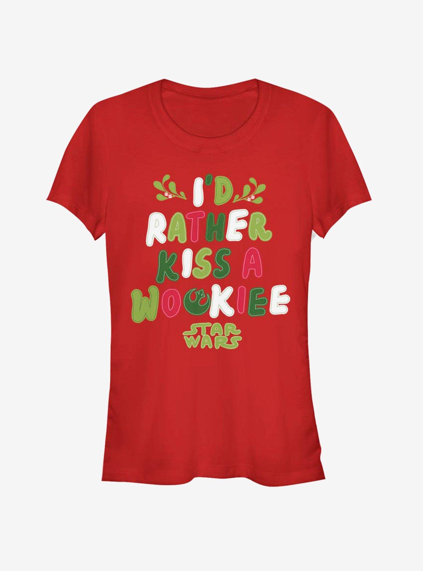 Star Wars Kiss A Wookiee Mistletoe Girls T-Shirt, , hi-res