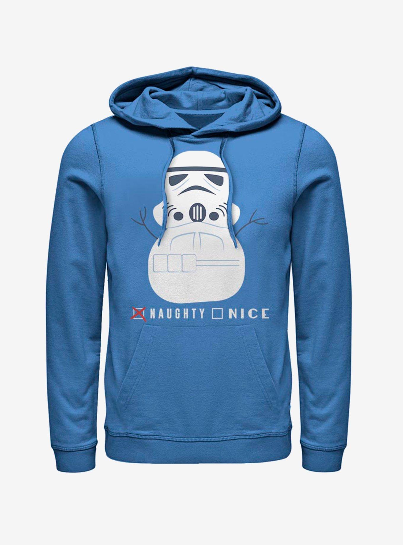 Star Wars Storm Trooper Snowman Naughty Nice Hoodie, ROYAL, hi-res