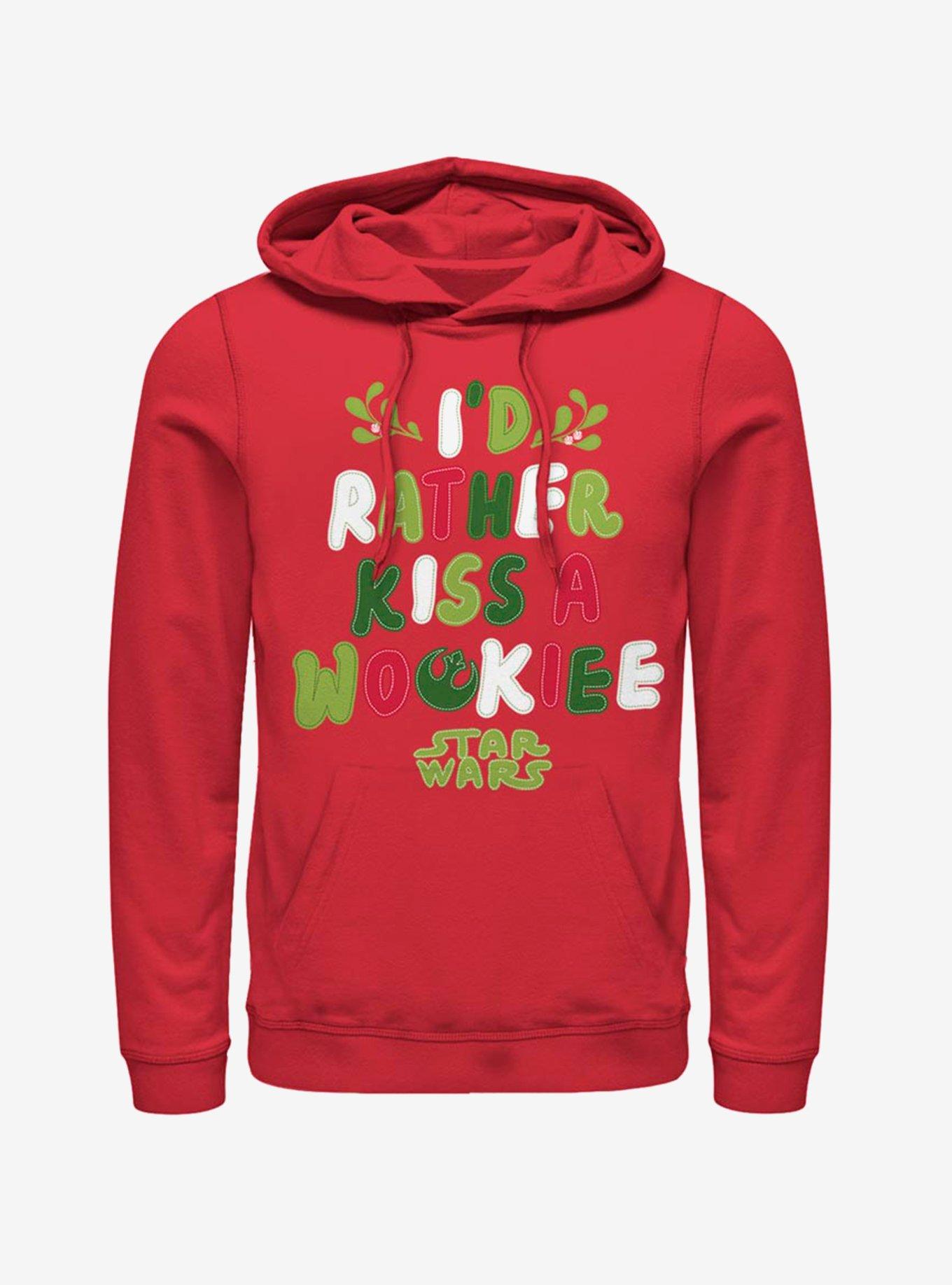 Star Wars Kiss A Wookiee Mistletoe Hoodie, RED, hi-res