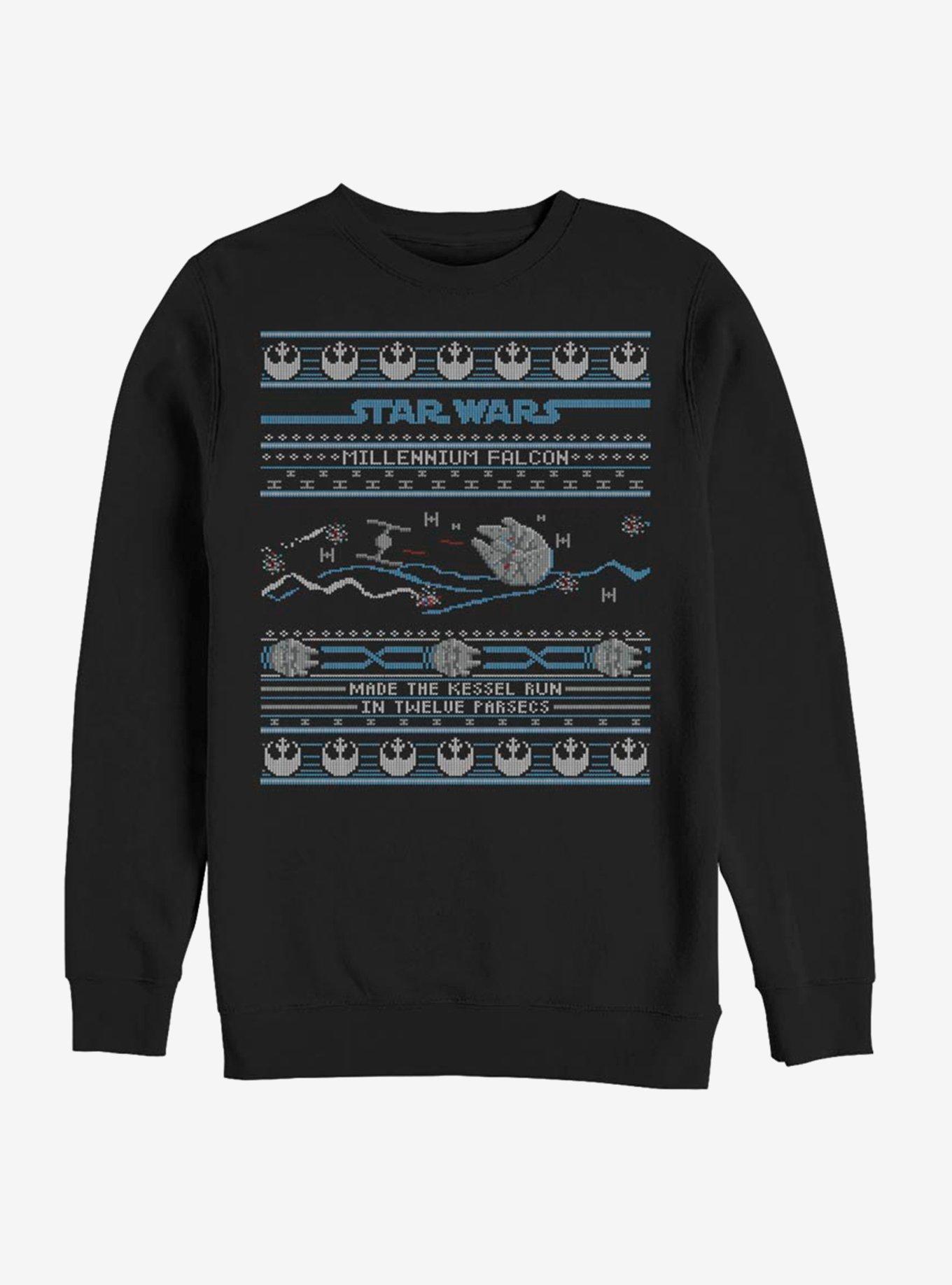 Star Wars Falcon Attack Ugly Christmas Crew Sweatshirt, , hi-res