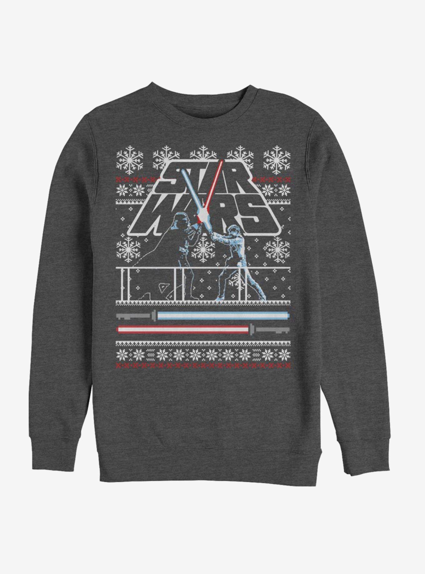 Star Wars Vader Luke Face Off Ugly Christmas Crew Sweatshirt, , hi-res