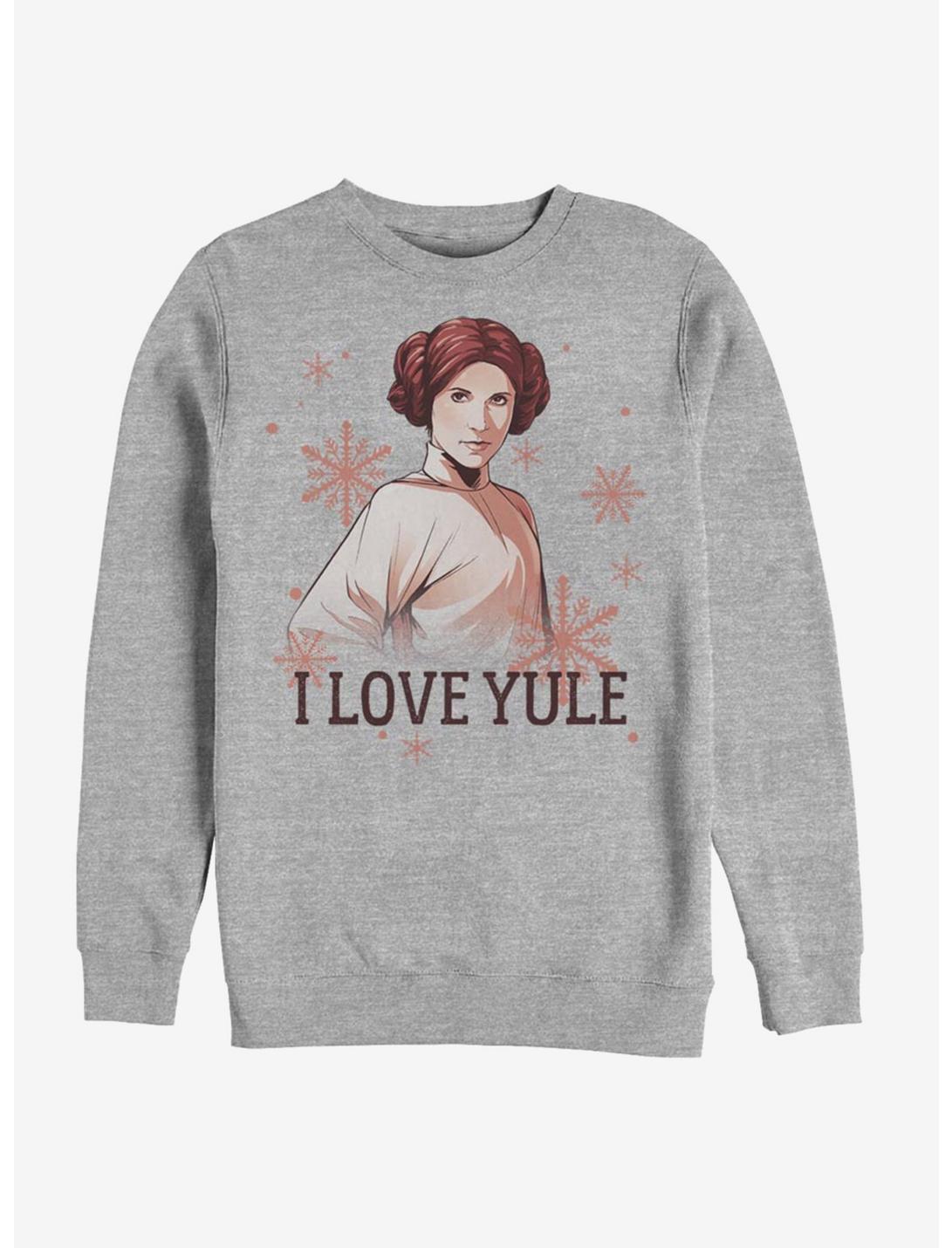 Star Wars Princess Leia I Love Yule Crew Sweatshirt, ATH HTR, hi-res