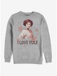 Star Wars Princess Leia I Love Yule Crew Sweatshirt, ATH HTR, hi-res