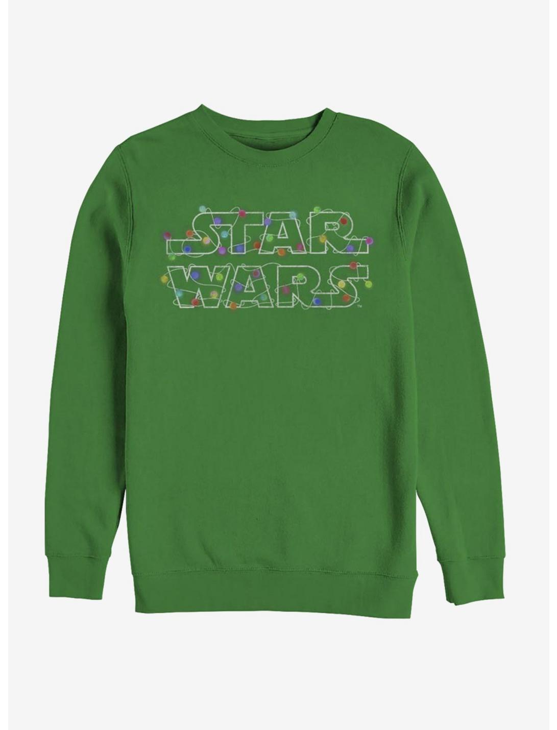Star Wars Logo Christmas Lights Crew Sweatshirt, KELLY, hi-res