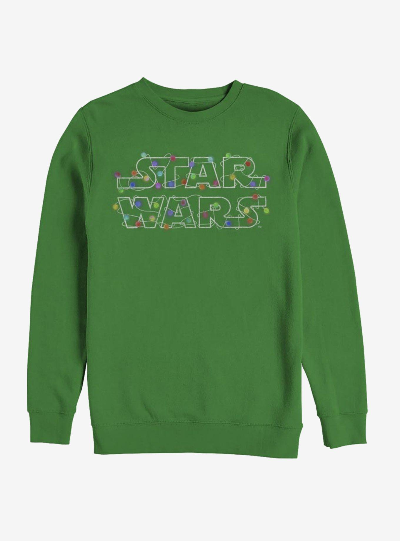 Star Wars Logo Christmas Lights Crew Sweatshirt, KELLY, hi-res