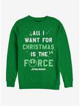 Star Wars Want The Force Christmas Crew Sweatshirt, KELLY, hi-res