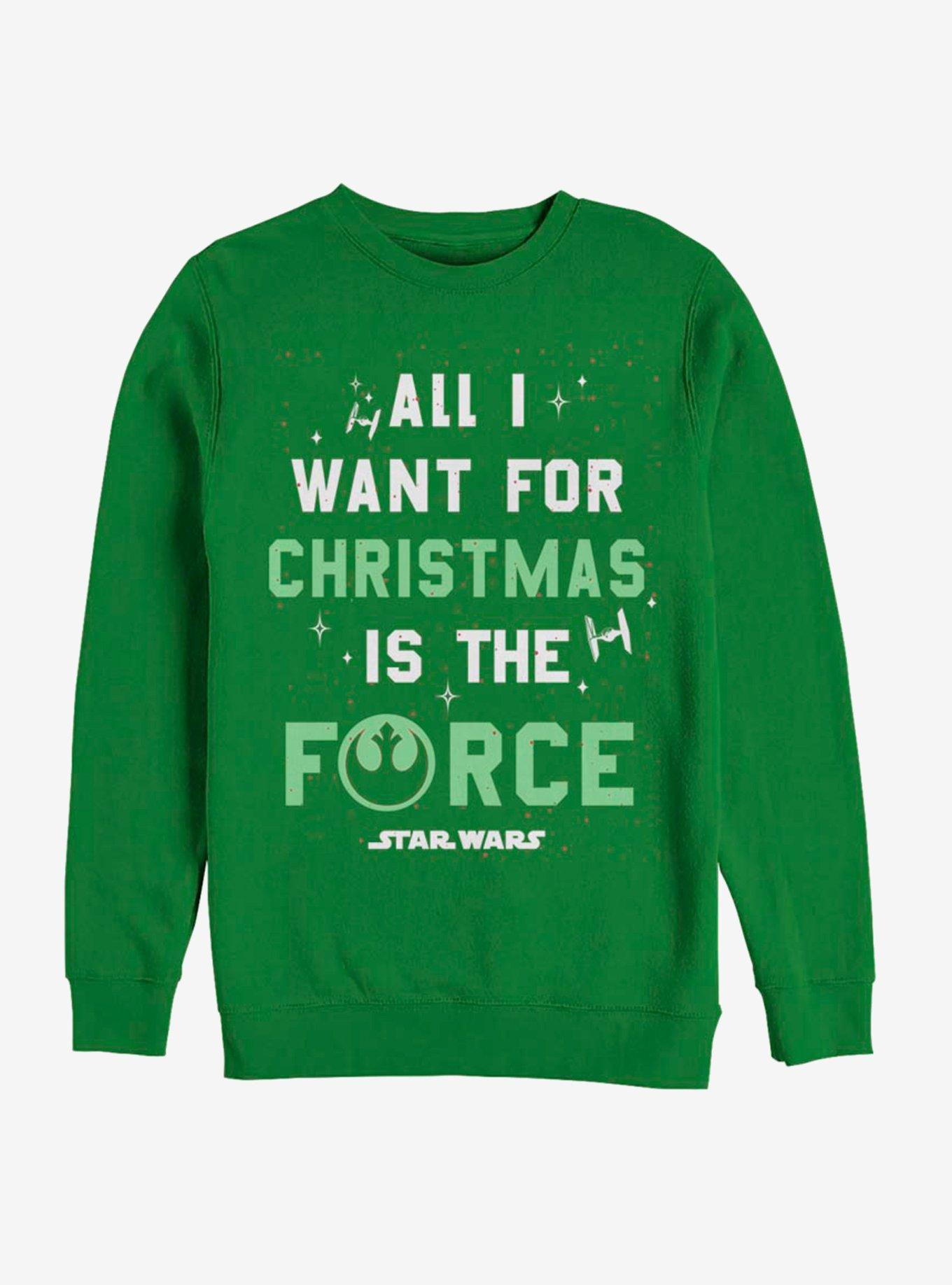 Star Wars Want The Force Christmas Crew Sweatshirt, KELLY, hi-res