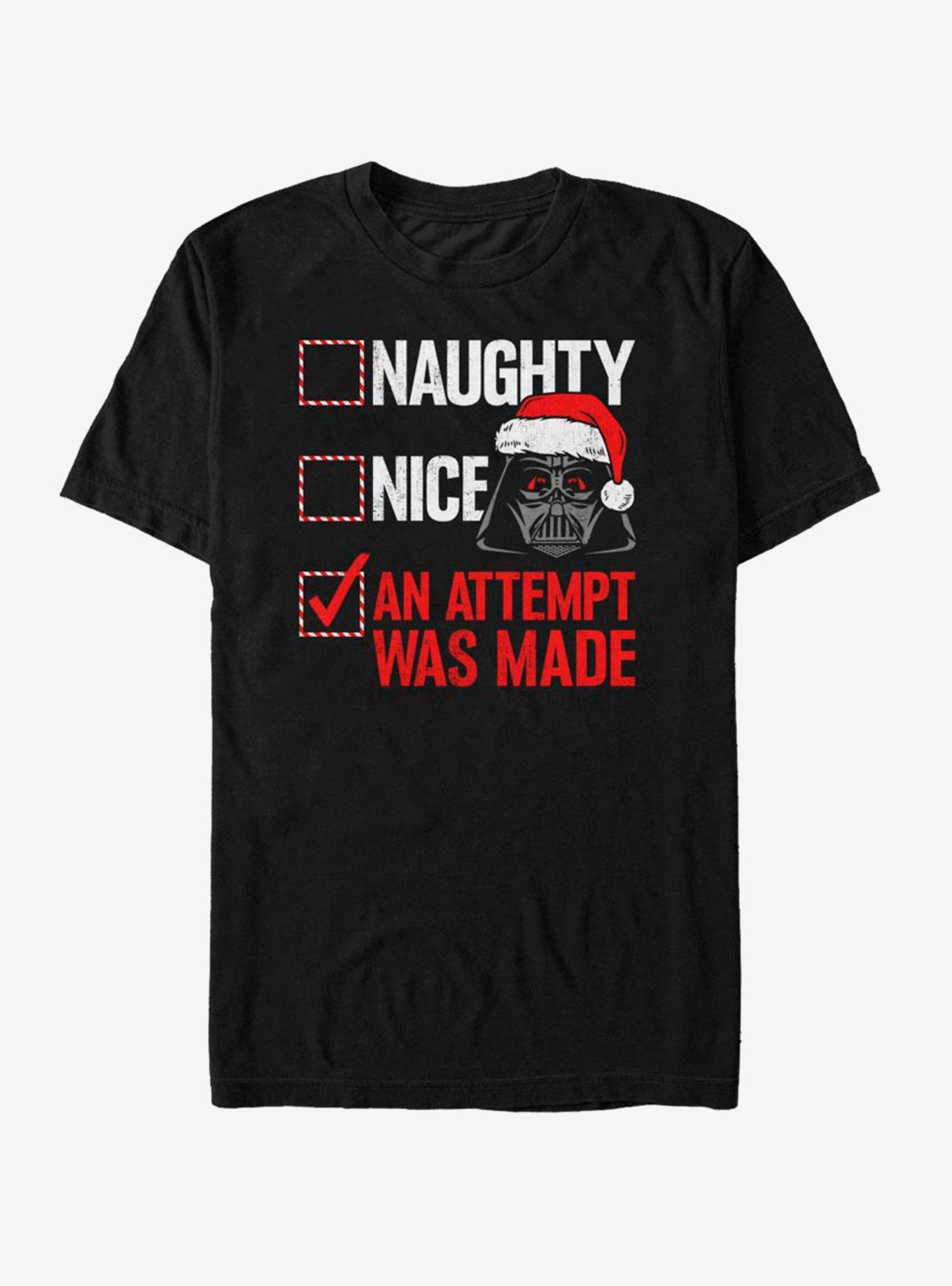 Star Wars Santa Vader Attempt Was Made T-Shirt, BLACK, hi-res