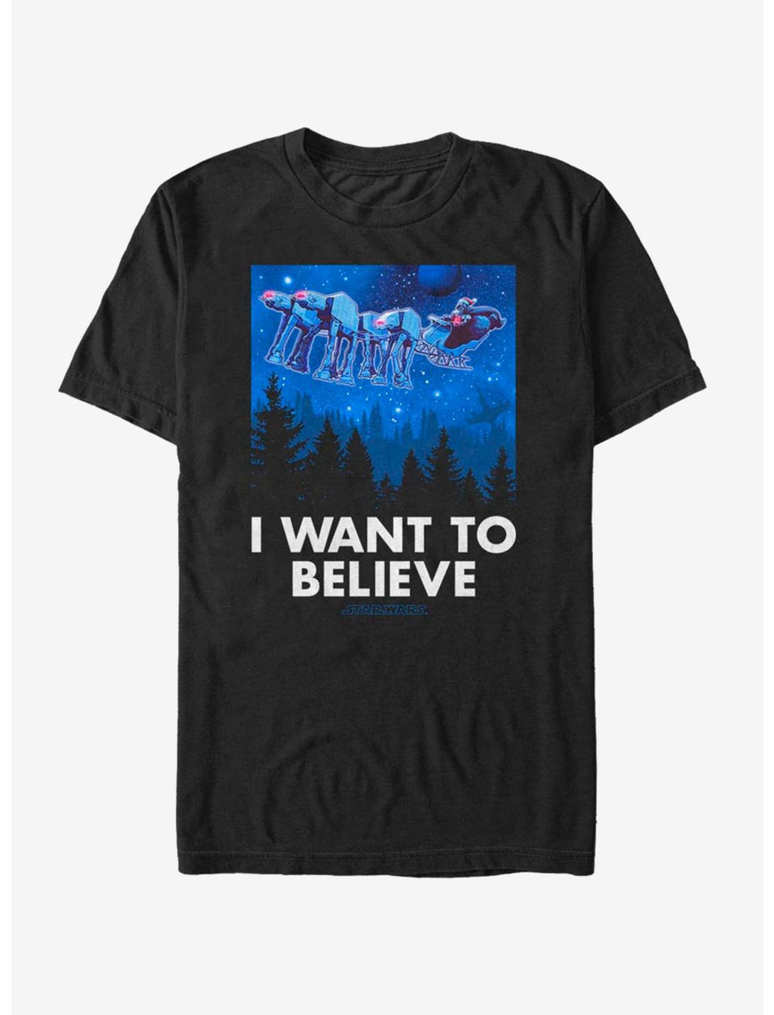 Star Wars Believe AT-AT Reindeer Vader Sleigh T-Shirt, BLACK, hi-res