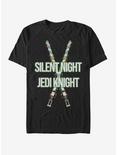 Star Wars Silent Night Jedi Knight Lightsaber T-Shirt, BLACK, hi-res