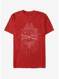 Star Wars Falcon Christmas Tree T-Shirt, RED, hi-res