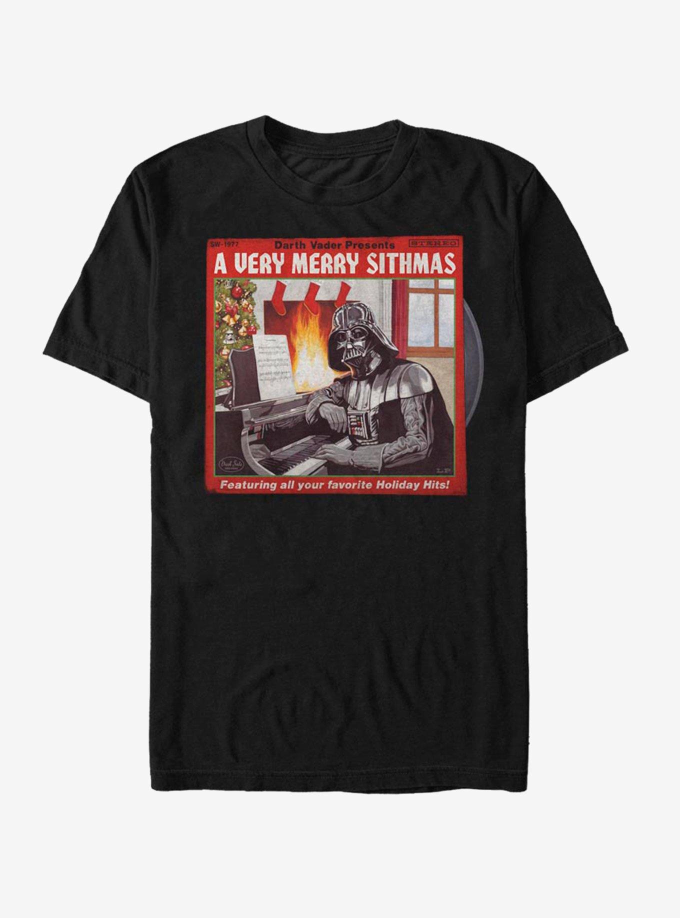 Star Wars Darth Vader Christmas Album T-Shirt, BLACK, hi-res