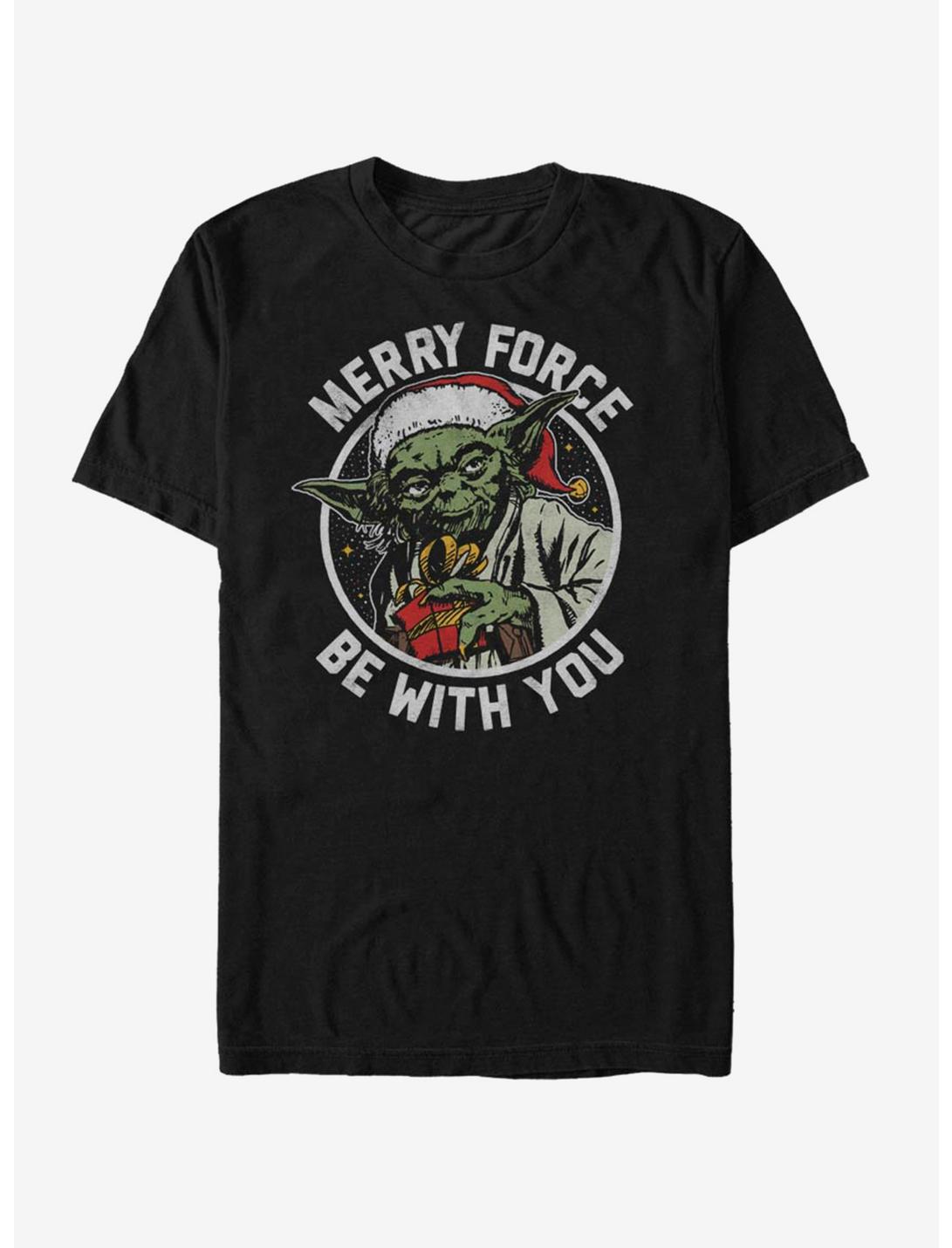 Star Wars Santa Yoda Merry Force Be With You T-Shirt, , hi-res