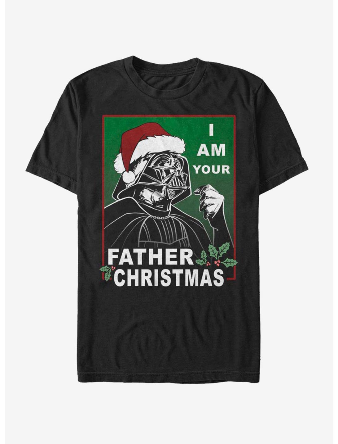 Star Wars Santa Vader Father Christmas T-Shirt, BLACK, hi-res