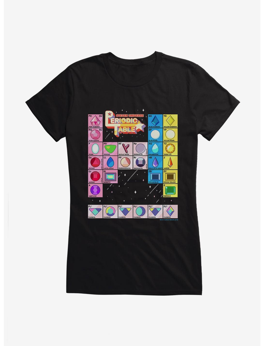 Steven Universe Periodic Gem Table Girls T-Shirt, BLACK, hi-res