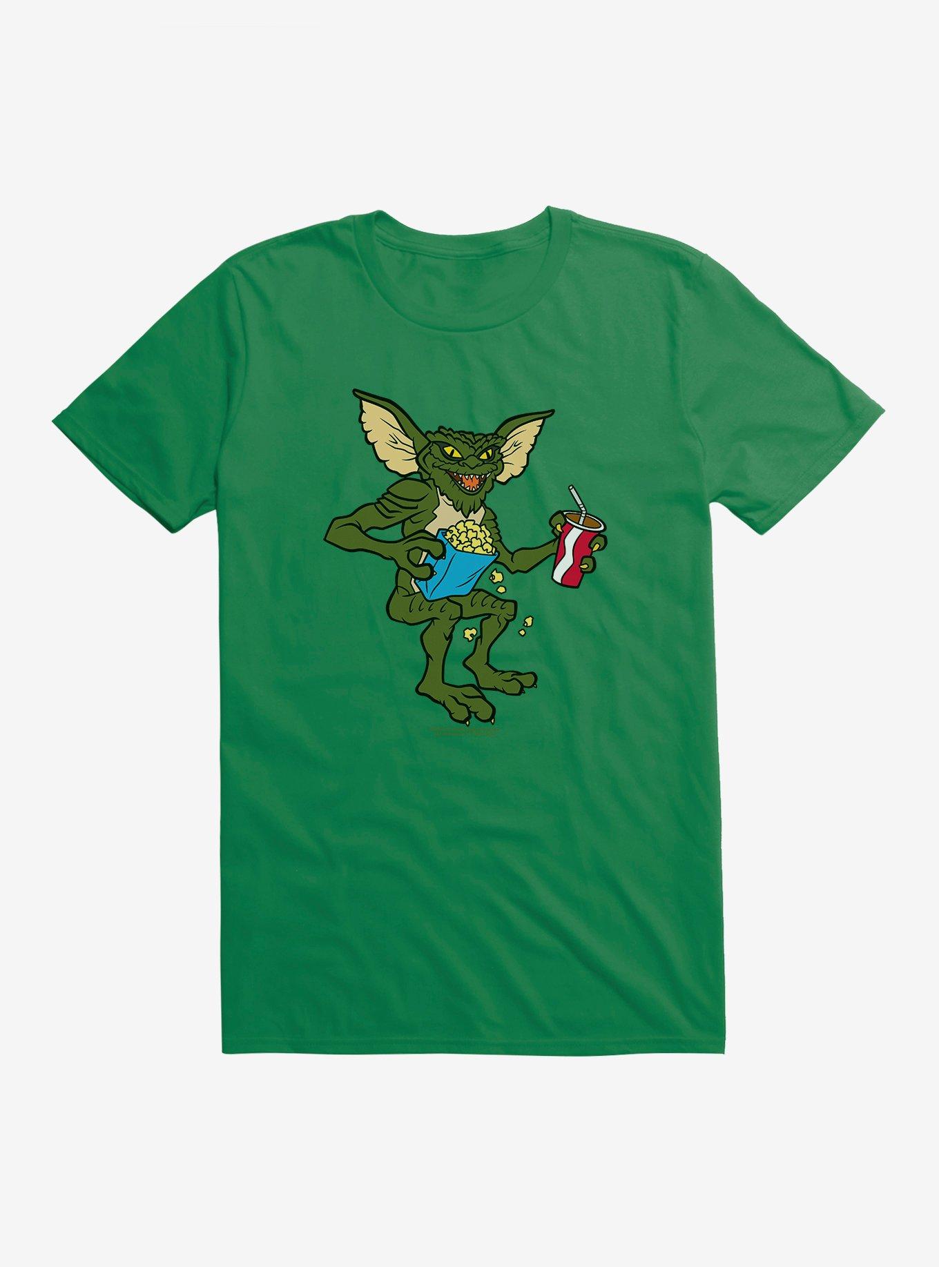 Gremlins Eating Popcorn T-Shirt, KELLY GREEN, hi-res