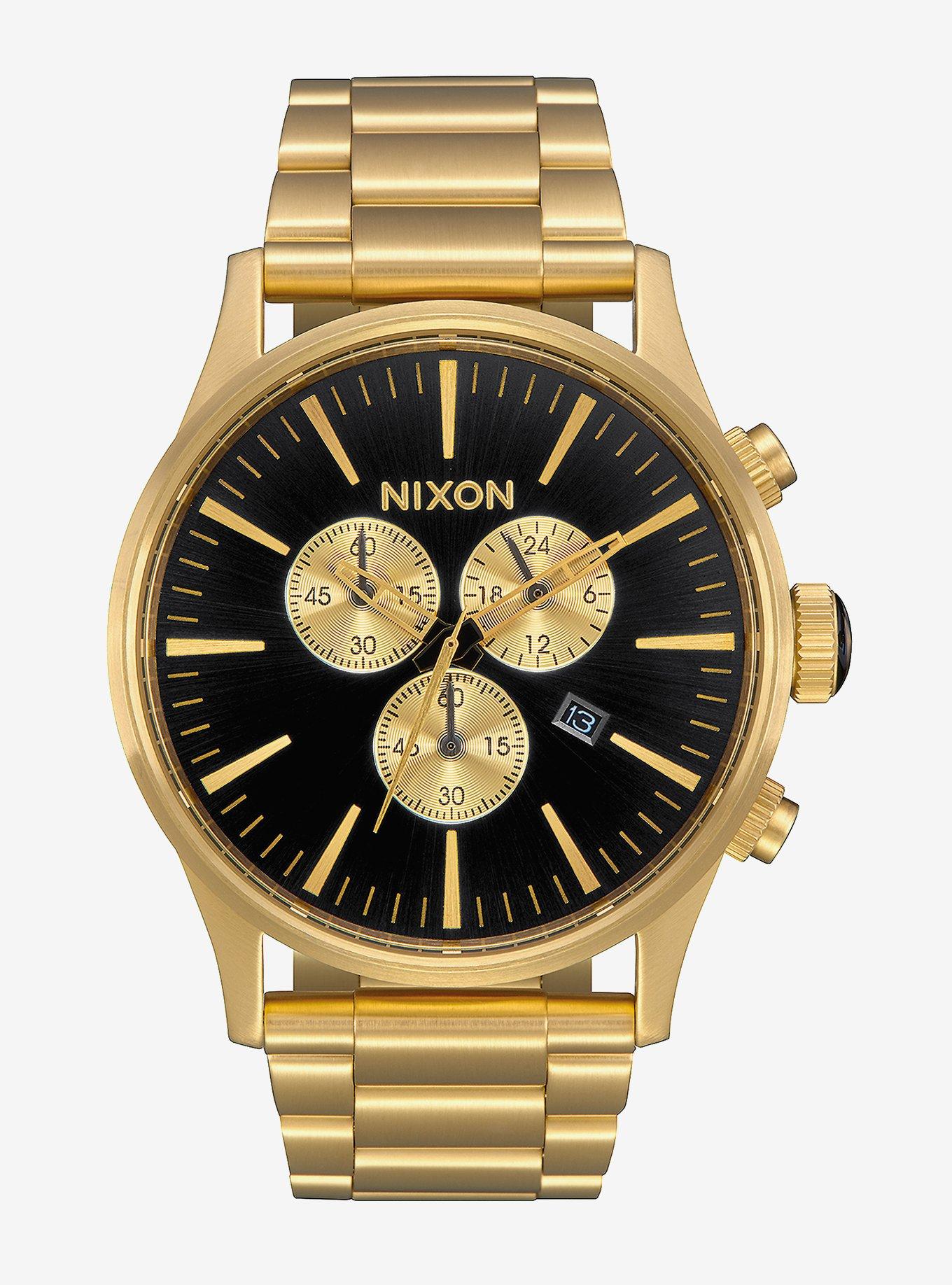 Nixon Sentry Chrono All Gold Black Watch, , hi-res