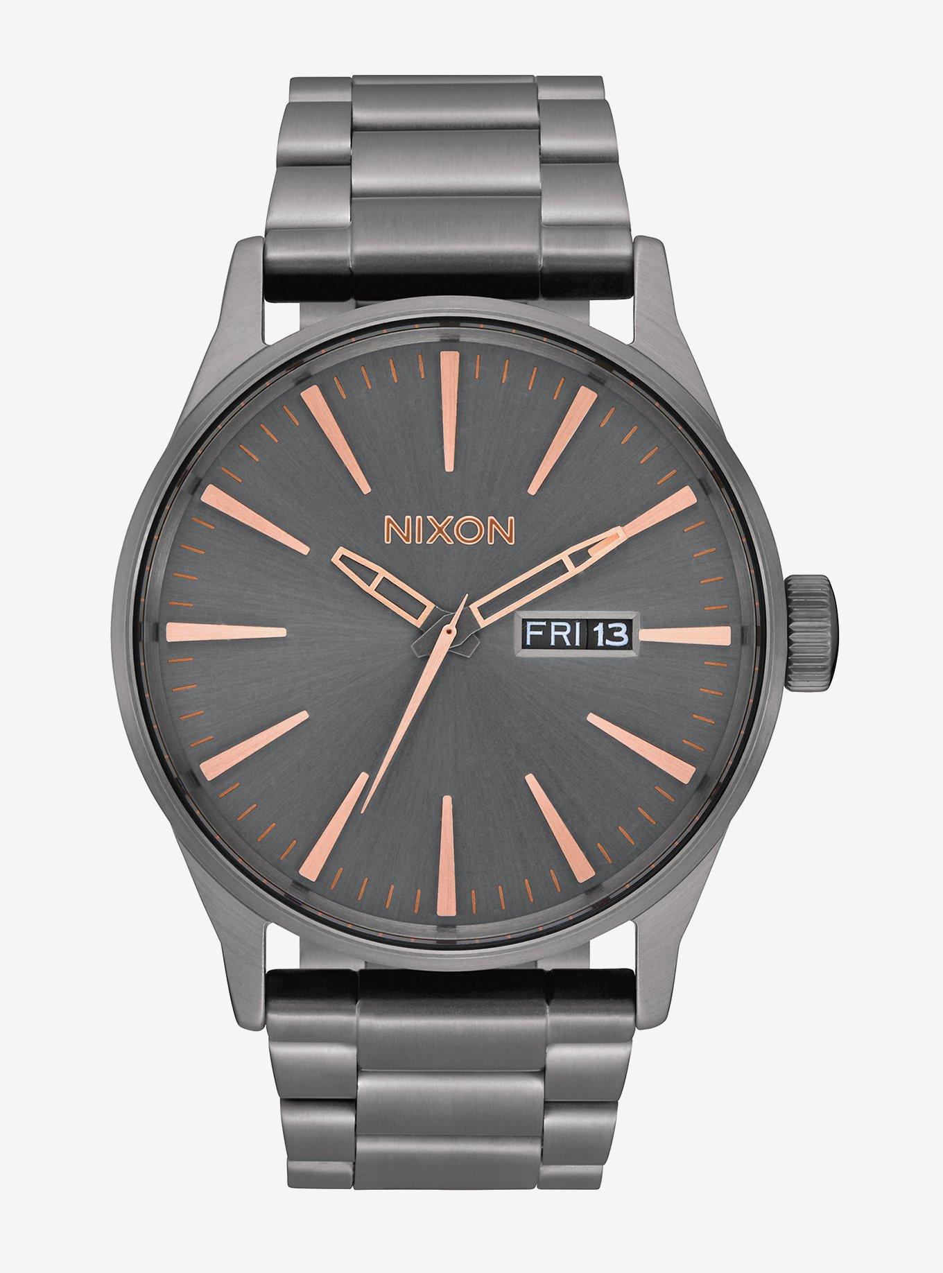Nixon Sentry Ss All Gunmetal Rose Gold Watch, , hi-res