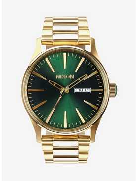 Nixon Sentry Ss Gold Green Sunray Watch, , hi-res