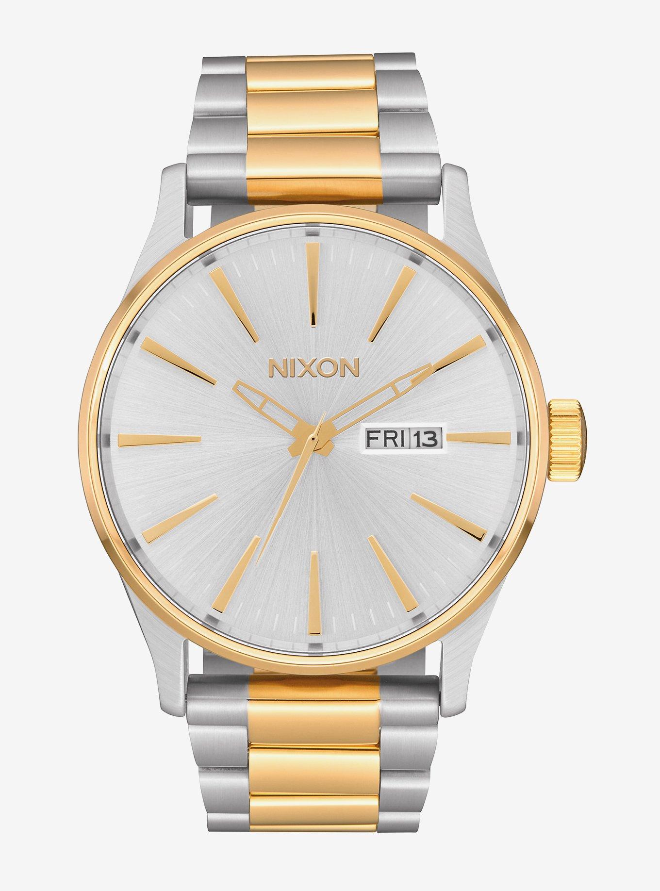 Nixon Sentry Ss Silver Gold Watch, , hi-res